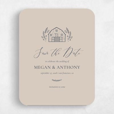 Brown Rounded Wedding Save the Date - Humbyrd Portrait