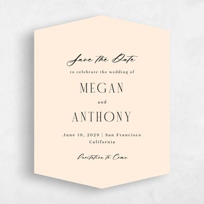 Beige Diamond Wedding Save the Date - Uzes Portrait