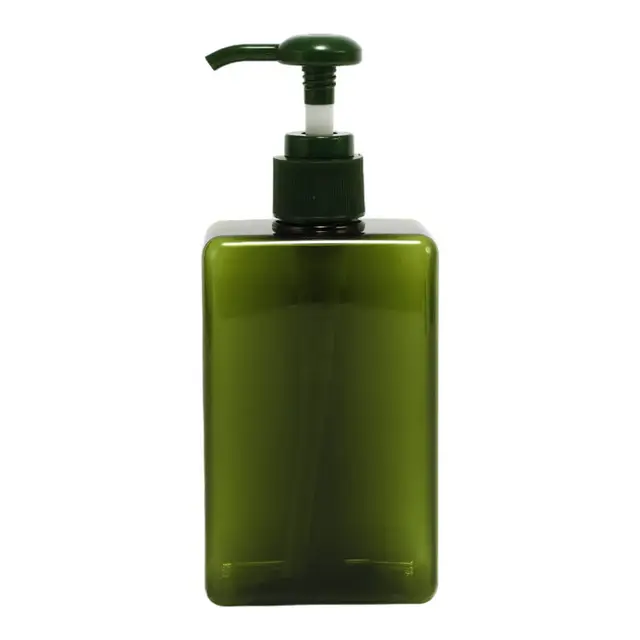 Unique Bargains Simple Square Soap Pump Dispenser for Bathroom 1 Pc Green 280ml