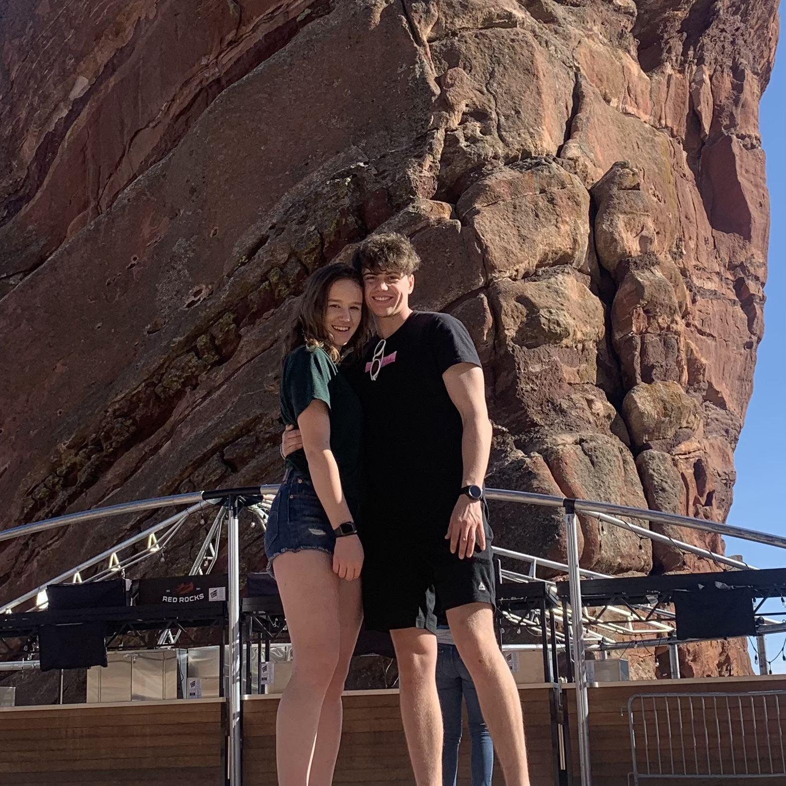 March, 2020 - 2 days after we became "official", Cody came to Denver for the weekend! He took this pic of us at Red Rocks.