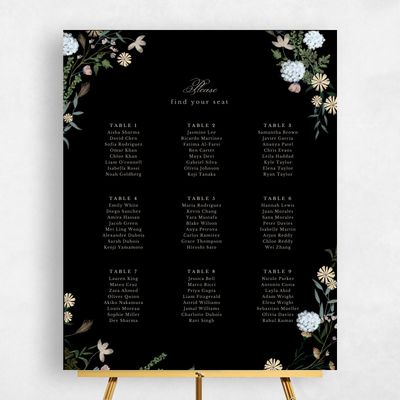 Black Wedding Sign - Laurelwood Seating Chart