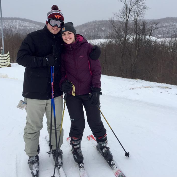 One of the now many times Scott taught Hayden how to ski