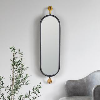 Oval Framed Wall Mirror with Brackets