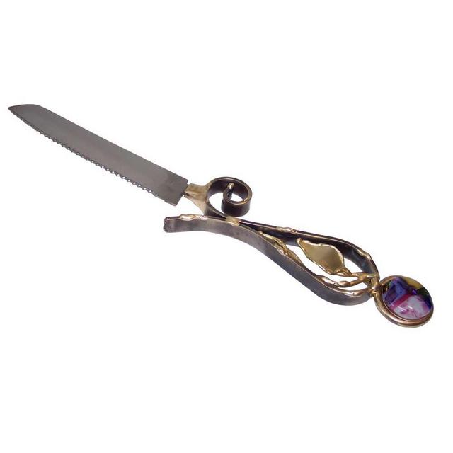 Tree Of Life Metal Challah Knife