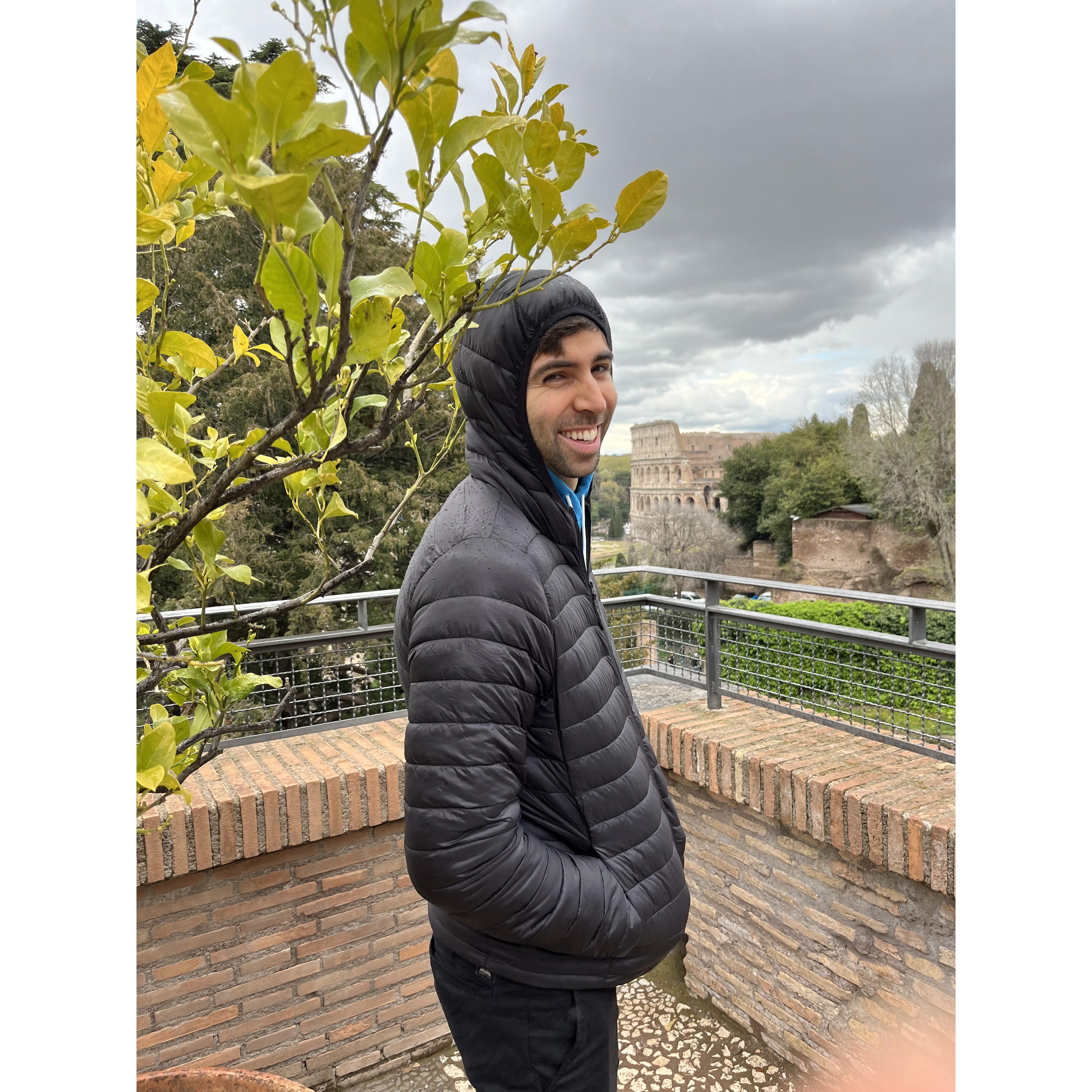 Rome Italy, with something secret hidden in that coat pocket...