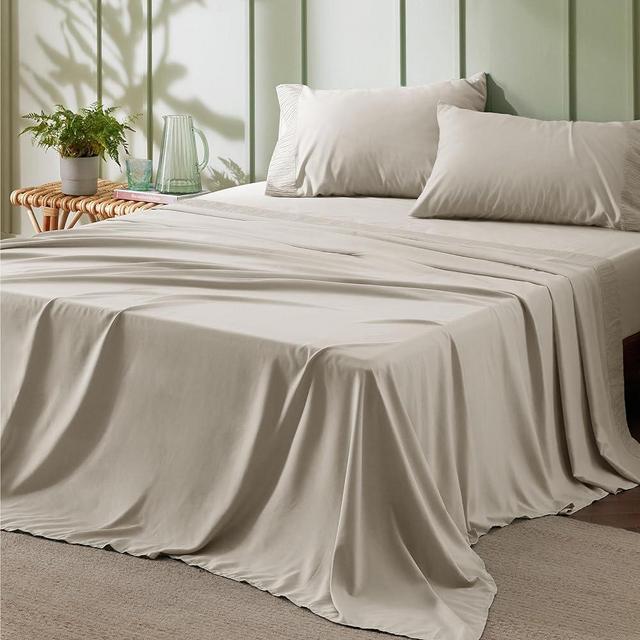 Bedsure California King Sheet Sets - Soft Sheets for California King Size Bed, 4 Pieces Hotel Luxury Linen Sheets Cal King, Easy Care Polyester Microfiber Cooling Bed Sheet Set