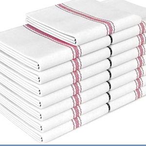 Zeppoli Classic Dish Towels - 15 Pack Towels - Red Hand Towels