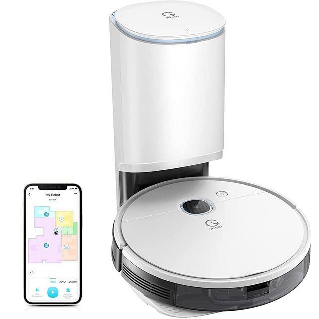 yeedi Vac Station, Self-Emptying Robot Vacuum Cleaner, Vacuum & Mop, 30 Days Auto Empty, 3000Pa Suction, Carpet Detect, Smart Mapping, Editable Map, Clean Schedule, Virtual Boundary, 200mins Runtime