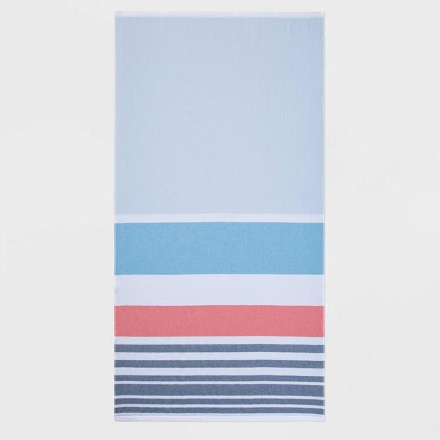Striped Sand Resist Beach Towel Blue - Sun Squad™