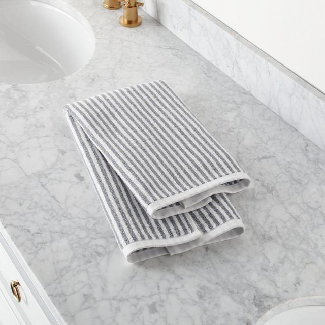 Hemi Organic Grey Stripe Hand Towel