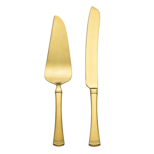 Lenox 897918 Portola Satin Gold 2-Piece Dessert Set