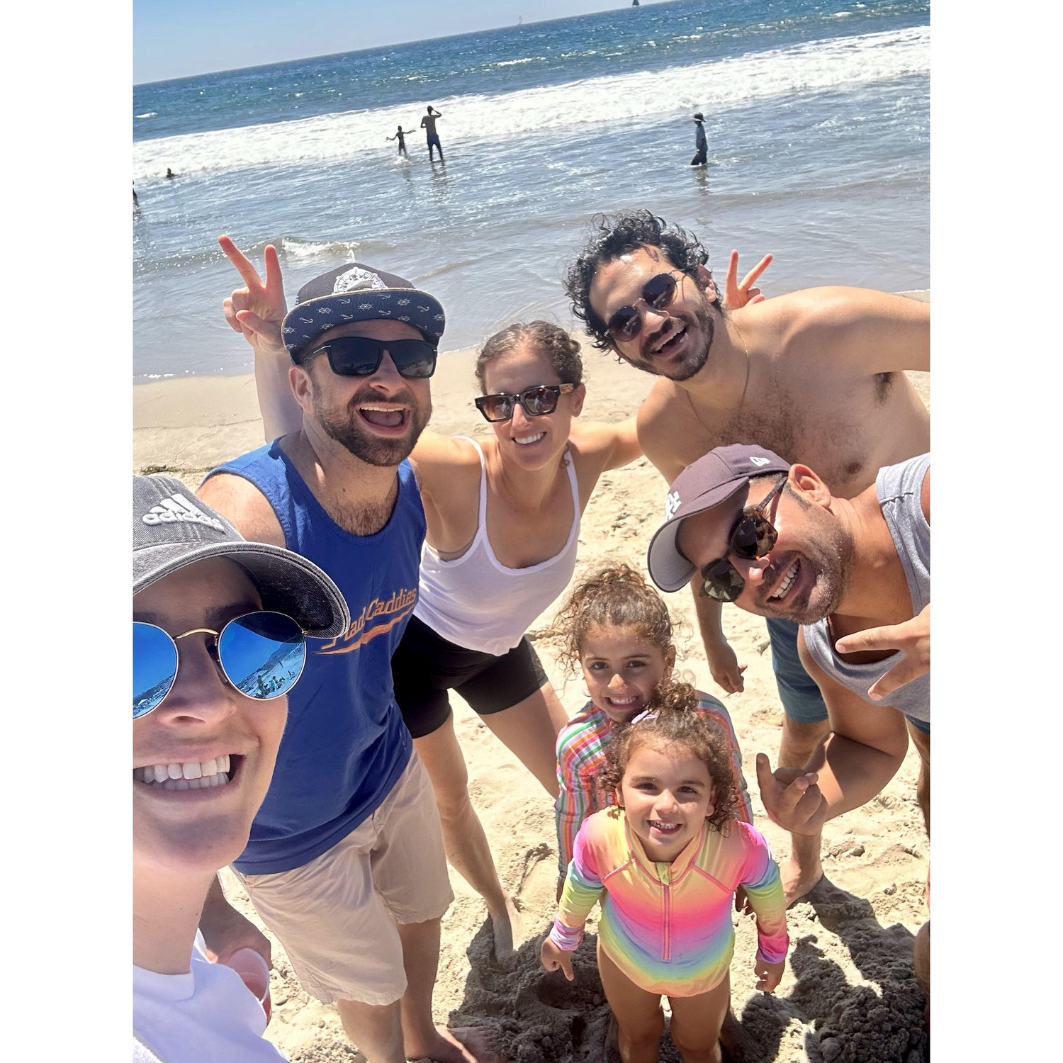 Family at Santa Monica beach