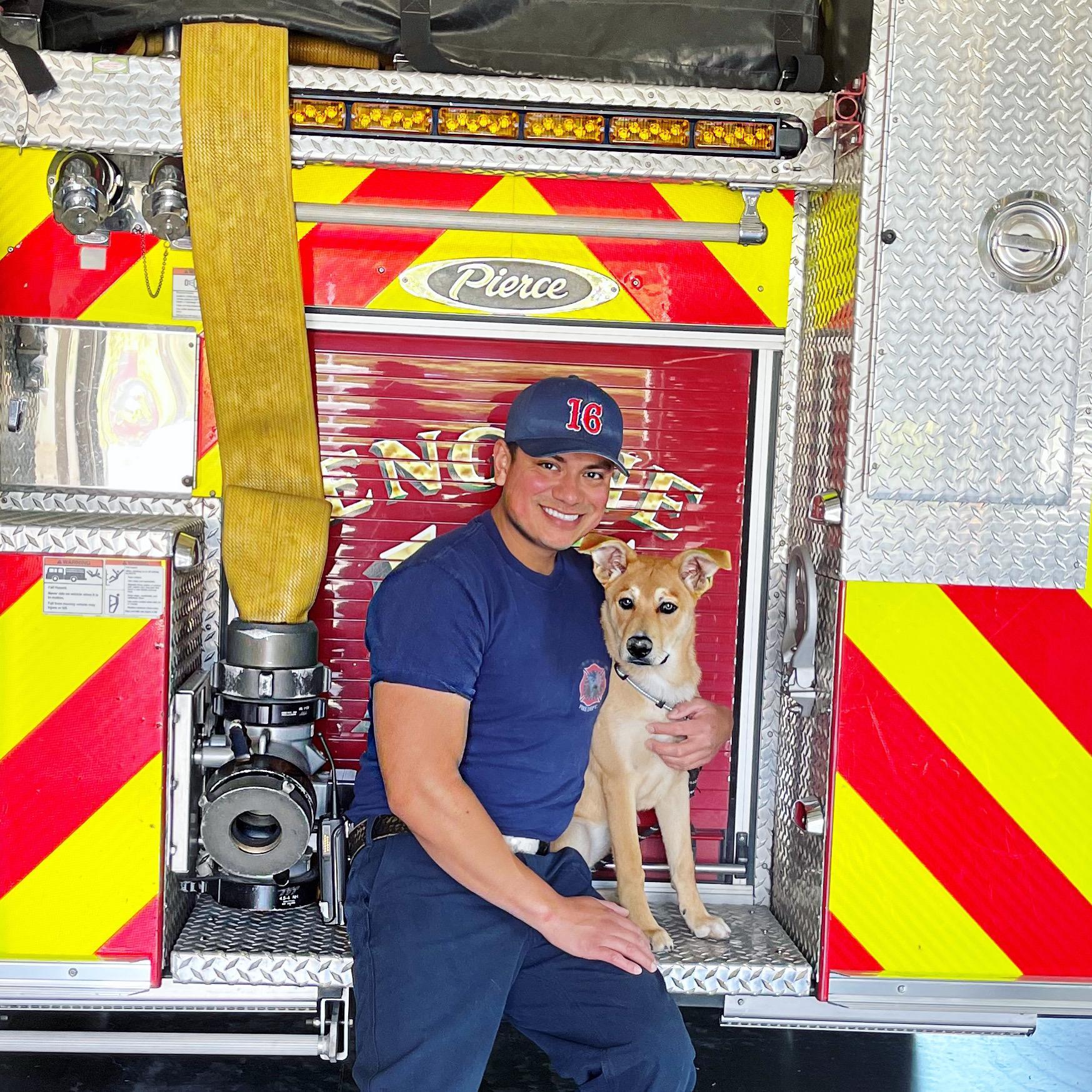 Ellie visiting Ruben at work!