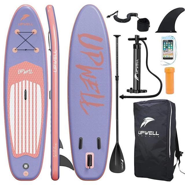 UPWELL 11'/10'6"/10'2" Inflatable Stand Up Paddle Board with sup Accessories Including Backpack, Repairing Kits, Non-Slip Deck, Leash, 3 Fins, Paddle and Hand Pump