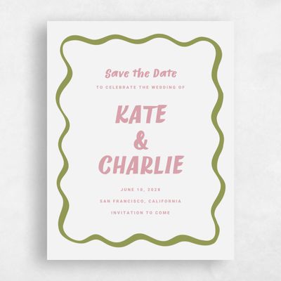 Green Typography Wedding Save the Date - Key West Portrait