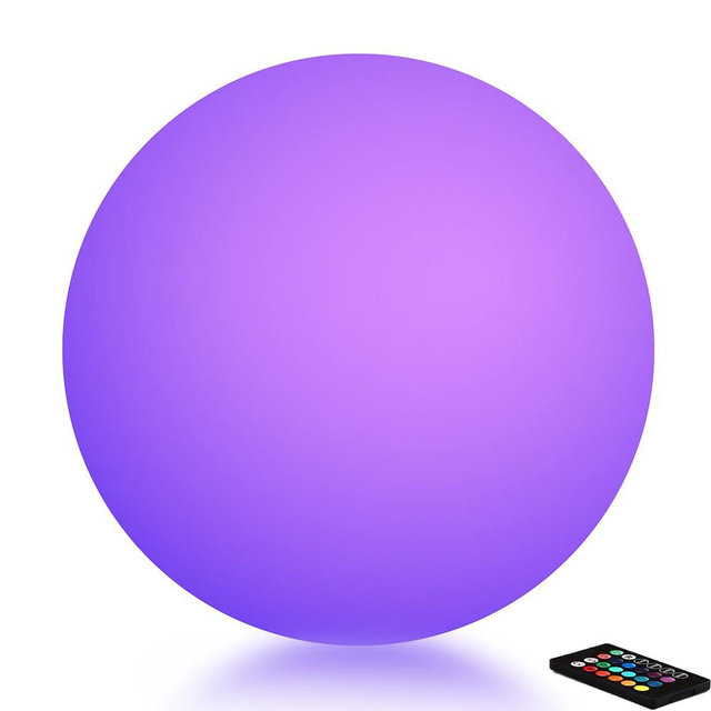 COPU LED Night Light Ball Globe Lamp with Remote 8 Inch 16 RGB Colors Dimmable Mood Lights Rechargeable Outdoor Globe Light for Patio Nursery or Home Decor IP65 Waterproof Ball Light