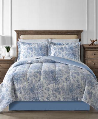 Fairfield Square Collection - Floral Toile 8-Pc. King Reversible Comforter Set