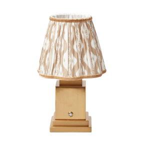 Rechargeable Lamp with Putty Ikat Shade (18cm) | Mrs Alice