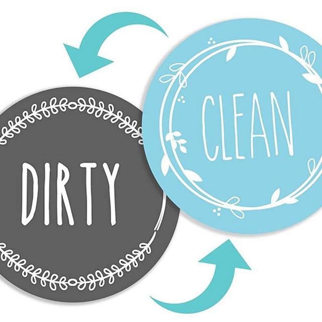 BabyPop! Dishwasher Magnet Clean Dirty Sign Indicator, TRENDY universal double sided kitchen dish washer magnet, BONUS magnetic plate for kitchen organization and storage by BabyPop! (Aqua)