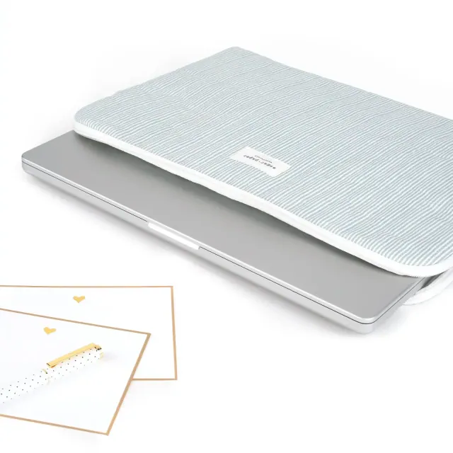 Sugar Paper Essentials Laptop Bag Blue Stripe