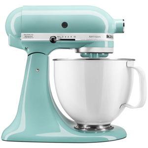Artisan® Series Tilt-Head Stand Mixer with 5 Quart White Colorfast Finish Stainless Steel Bowl - Aqua Sky | KitchenAid US