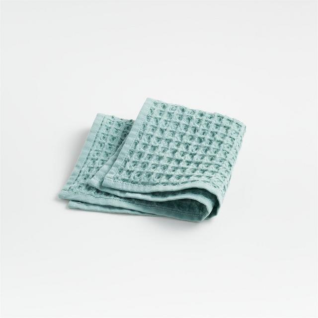 Organic Cotton Waffle Seaglass Washcloth