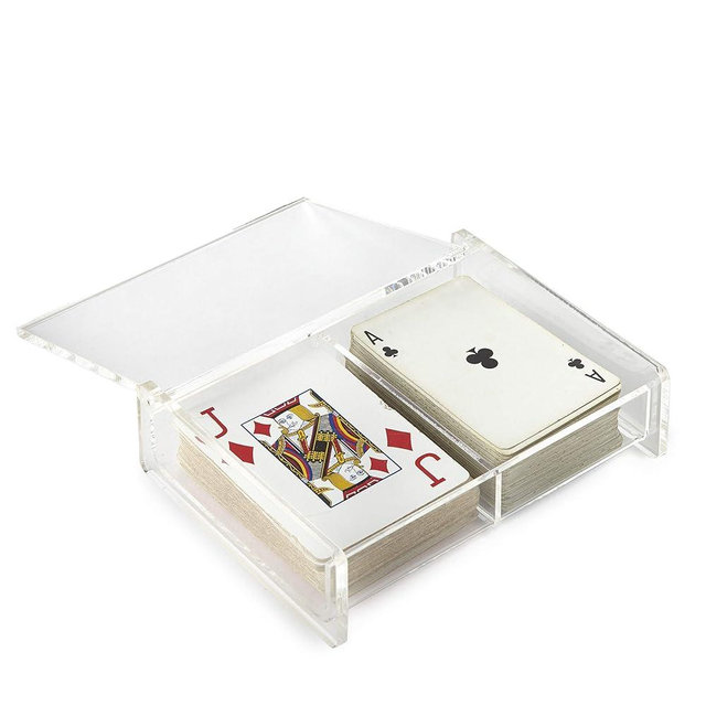 Huang Acrylic Twin Playing Card Deck Case for Poker, Bridge
