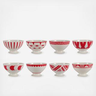 Vintage Deco Au Lait Bowl, Set of 8