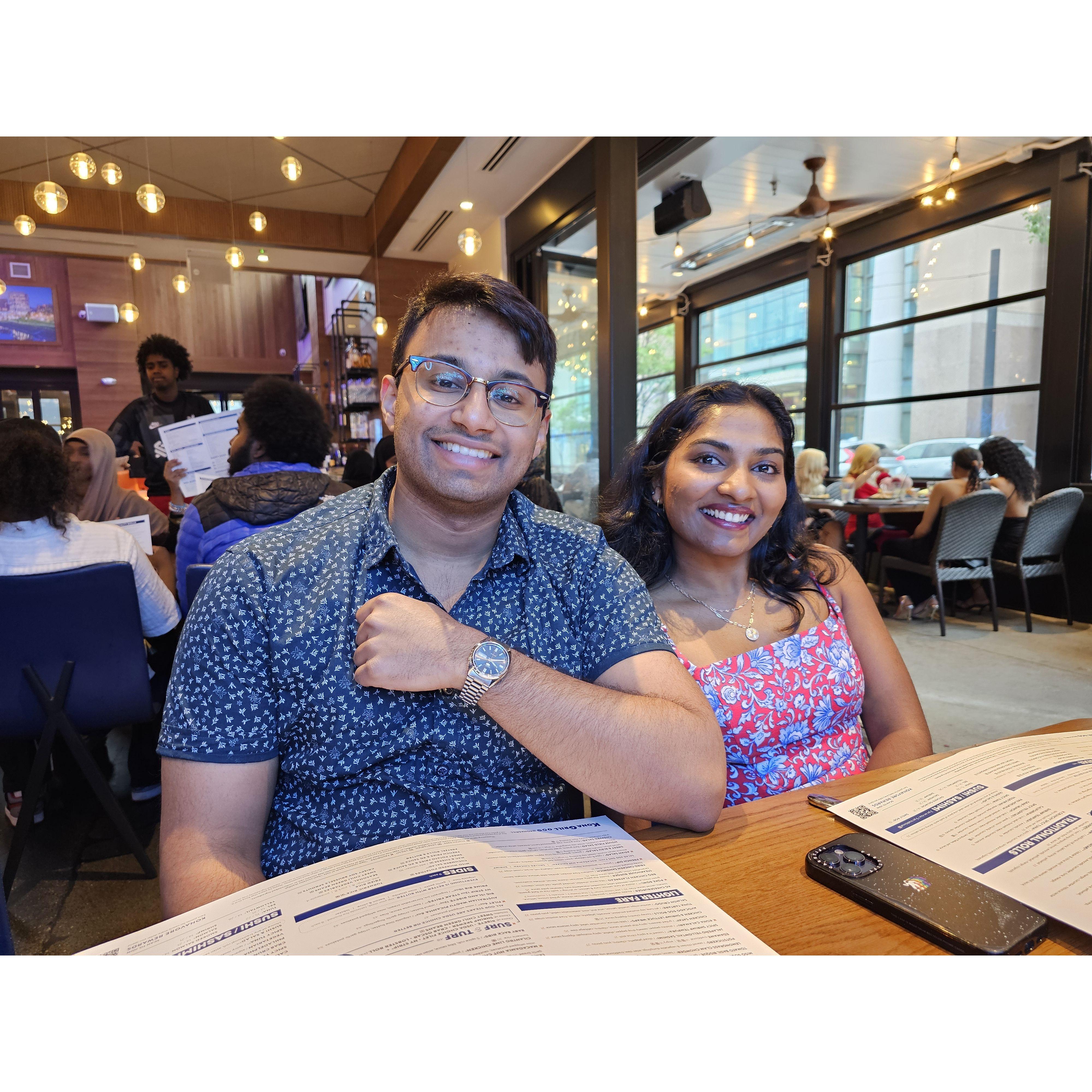 Dinner with Adithya's family and cousins!