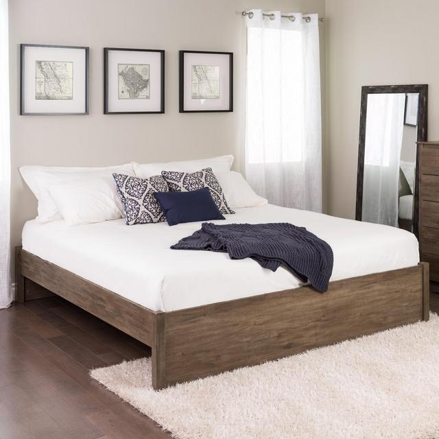 King Select 4 - Post Platform Bed Drifted Gray - Prepac