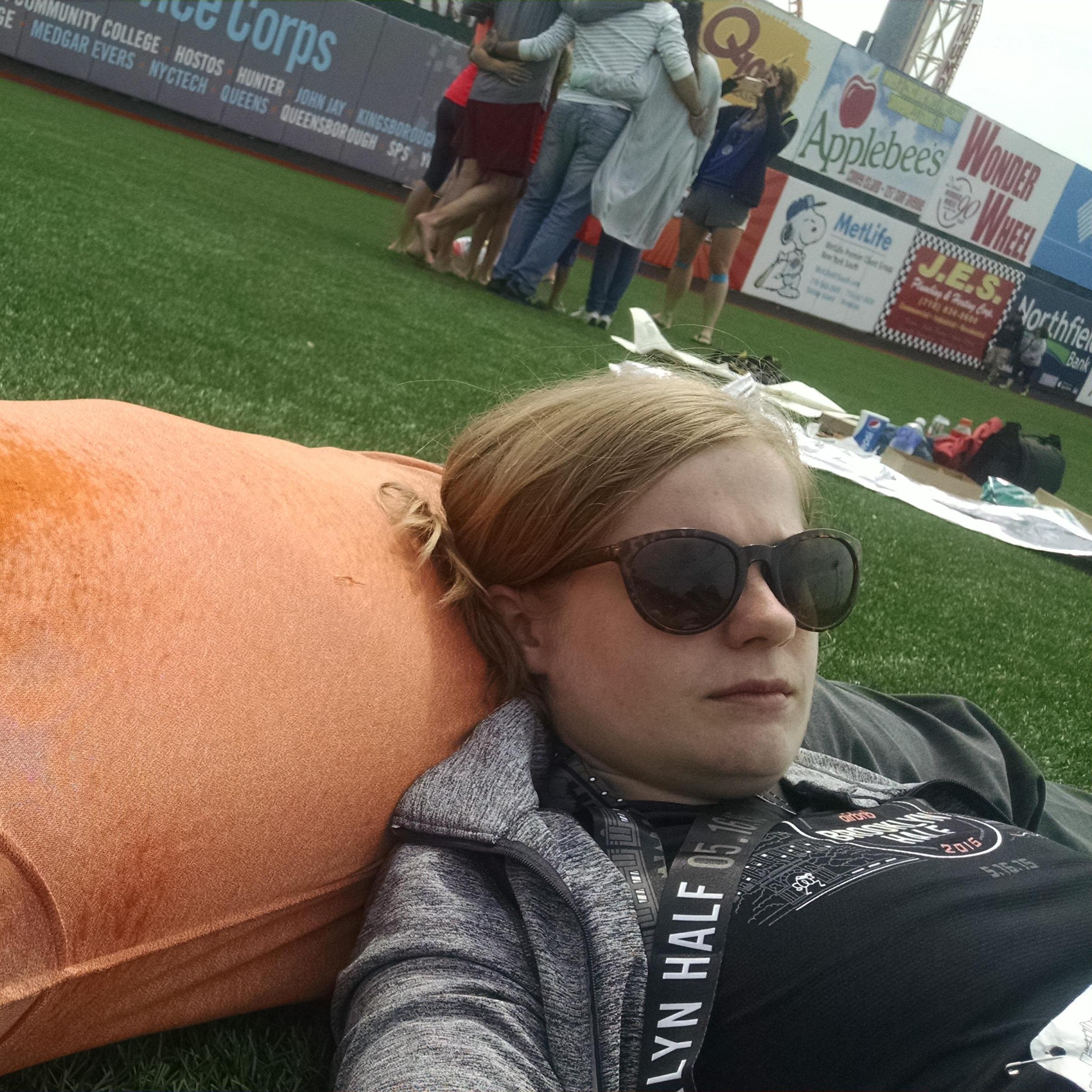 Asleep on Michael, Post-BK Half Marathon 2015