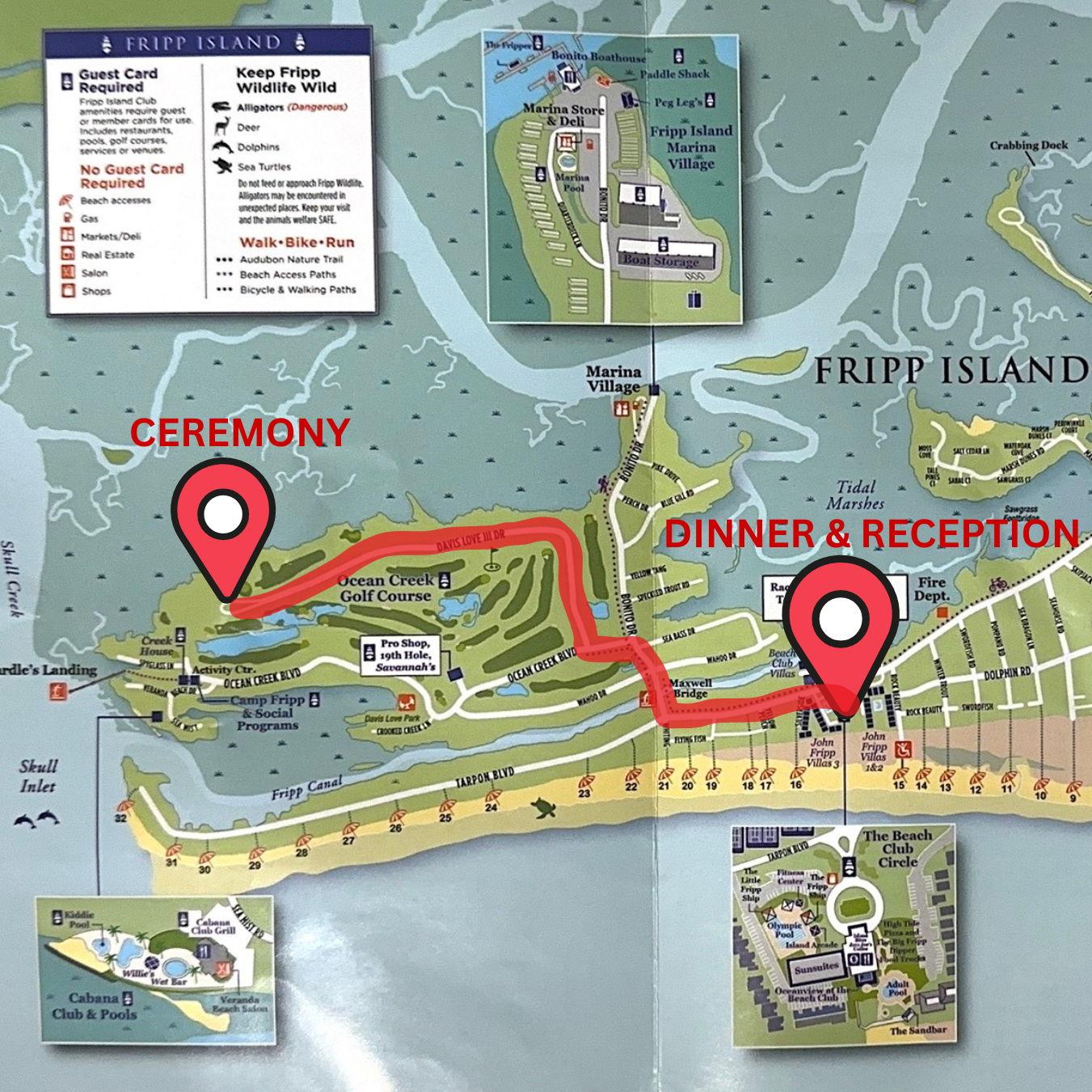 Zoomed in picture of the route.