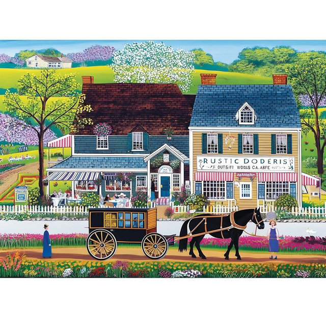 500 Pieces Puzzle for Adults,Town & Country Puzzle,Recycled Cardboard Prairie Wind Flowers Puzzles 500 Piece,Challenging Game Home Decor Birthday Party Gift Toy for Adults Kids Seniors 20.5 * 15 in