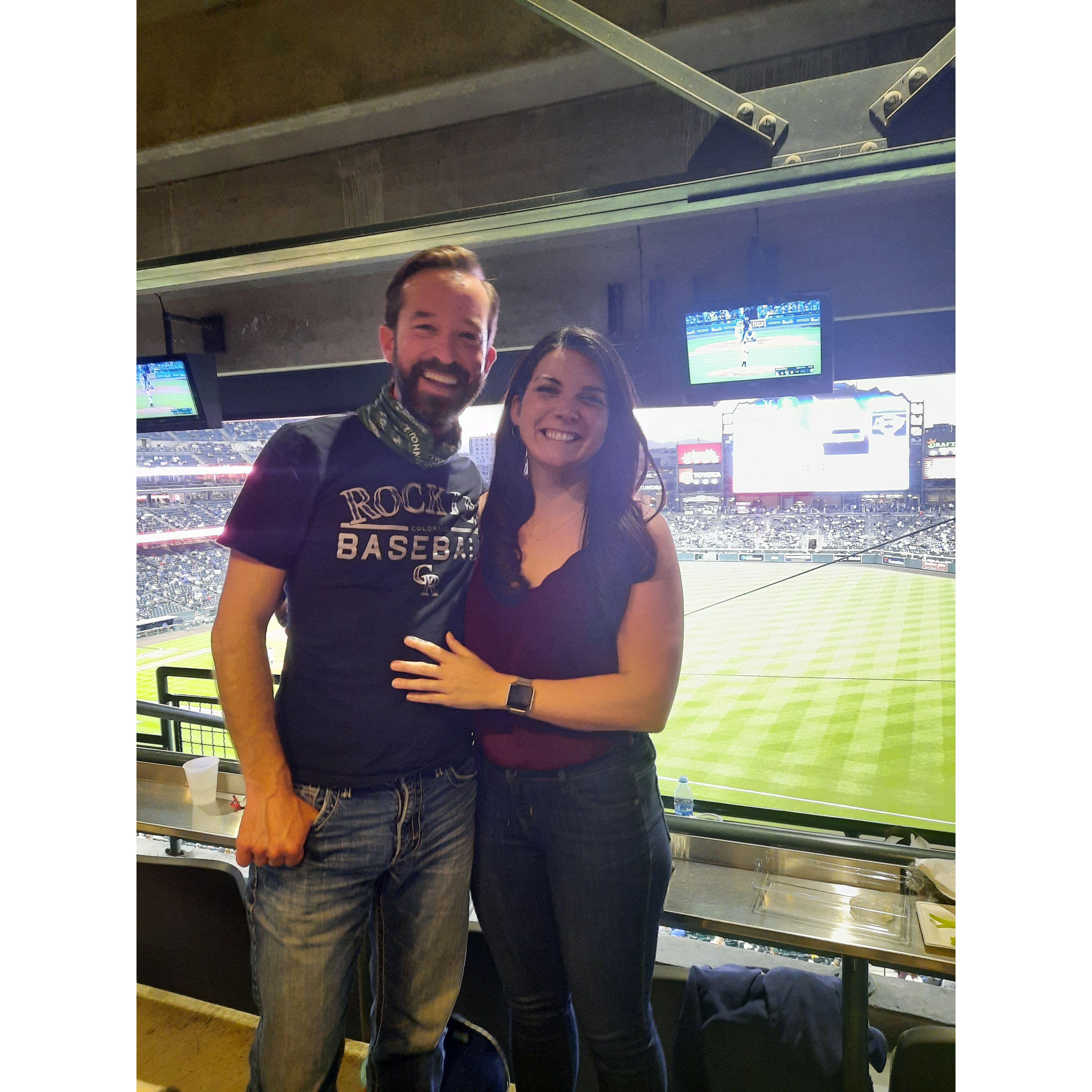 At a Colorado Rockies baseball game with friends (May 2021)