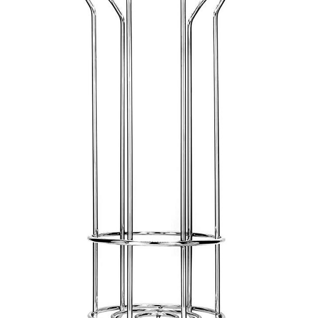 BROOKSTONE – Chrome Toilet Paper Holder, Freestanding Bathroom Tissue Organizer, Minimal Storage Solution, Stylish Design, Holds Up to 3 Extra Large Rolls