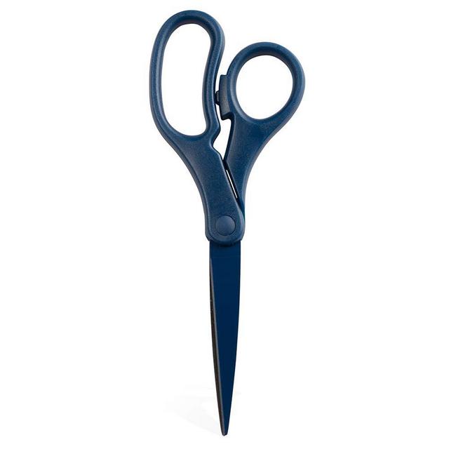 JAM PAPER Multi-Purpose Precision Scissors - 8 Inch - Navy Blue - Ergonomic Handle & Stainless Steel Blades - Sold Individually