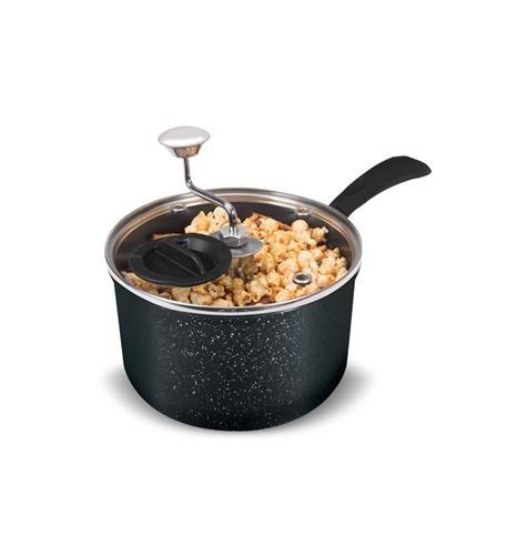 Zippy Pop Black Marble Stovetop Popcorn Popper