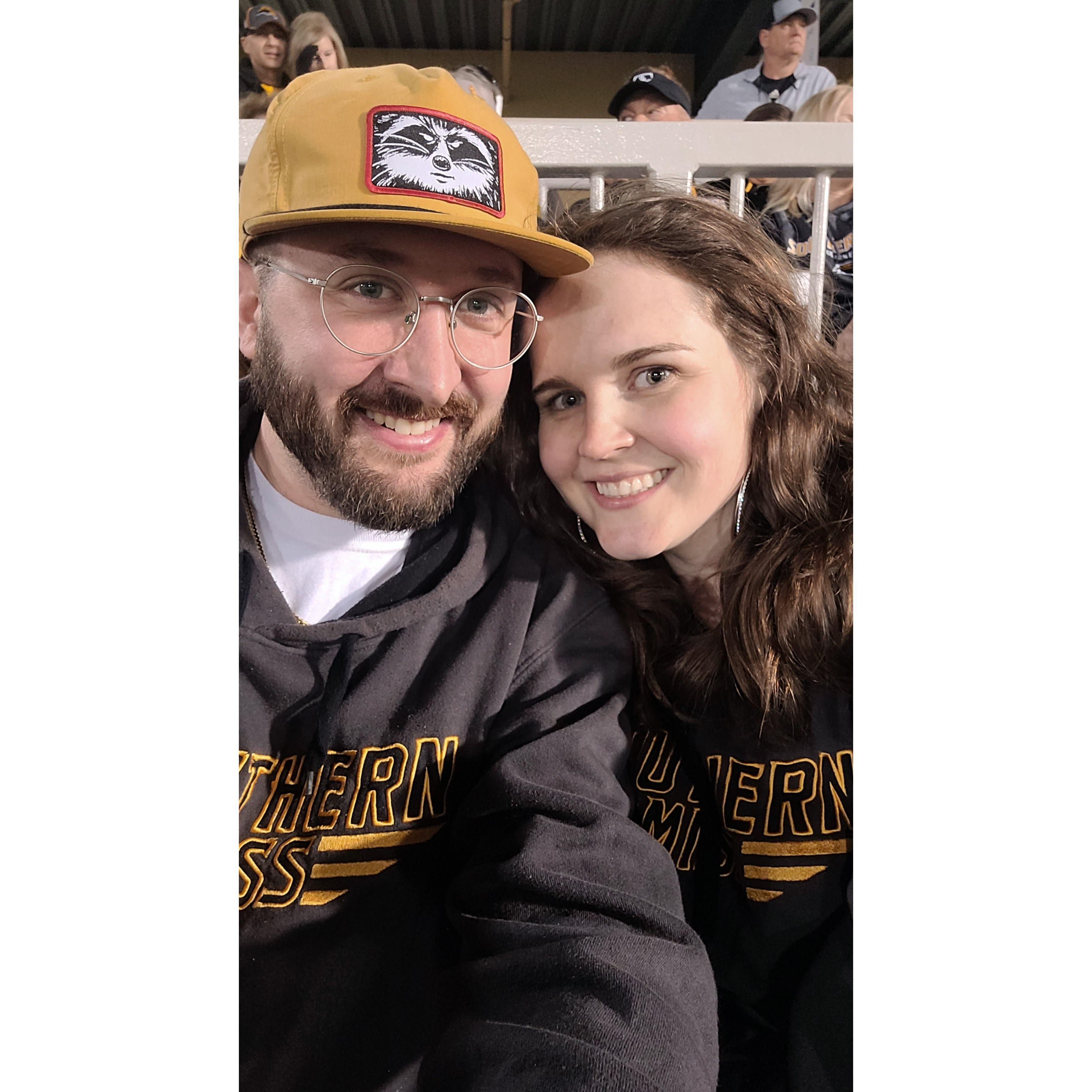Cheering on Southern Miss baseball!