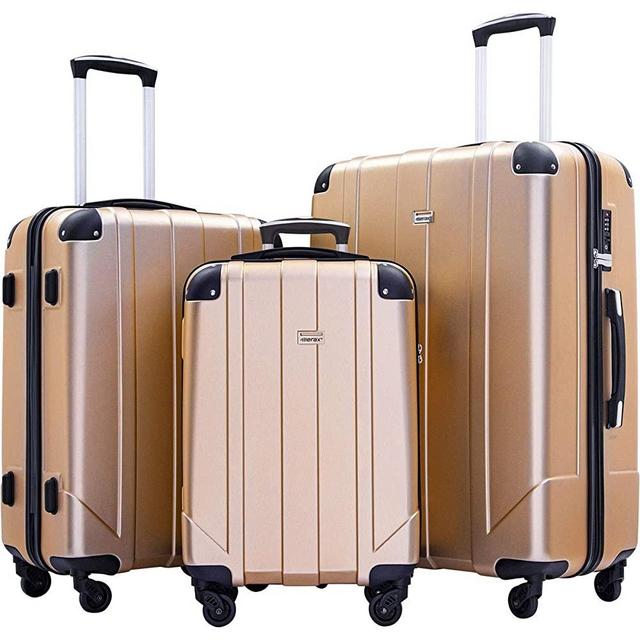 Merax Luggage Sets with TSA Locks, 3 Piece Lightweight P.E.T Luggage 20inch 24inch 28inch