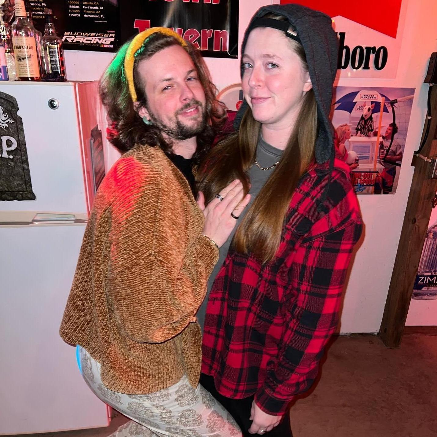 Jenna and Kenny's Halloween party: swapped roles and went as each other