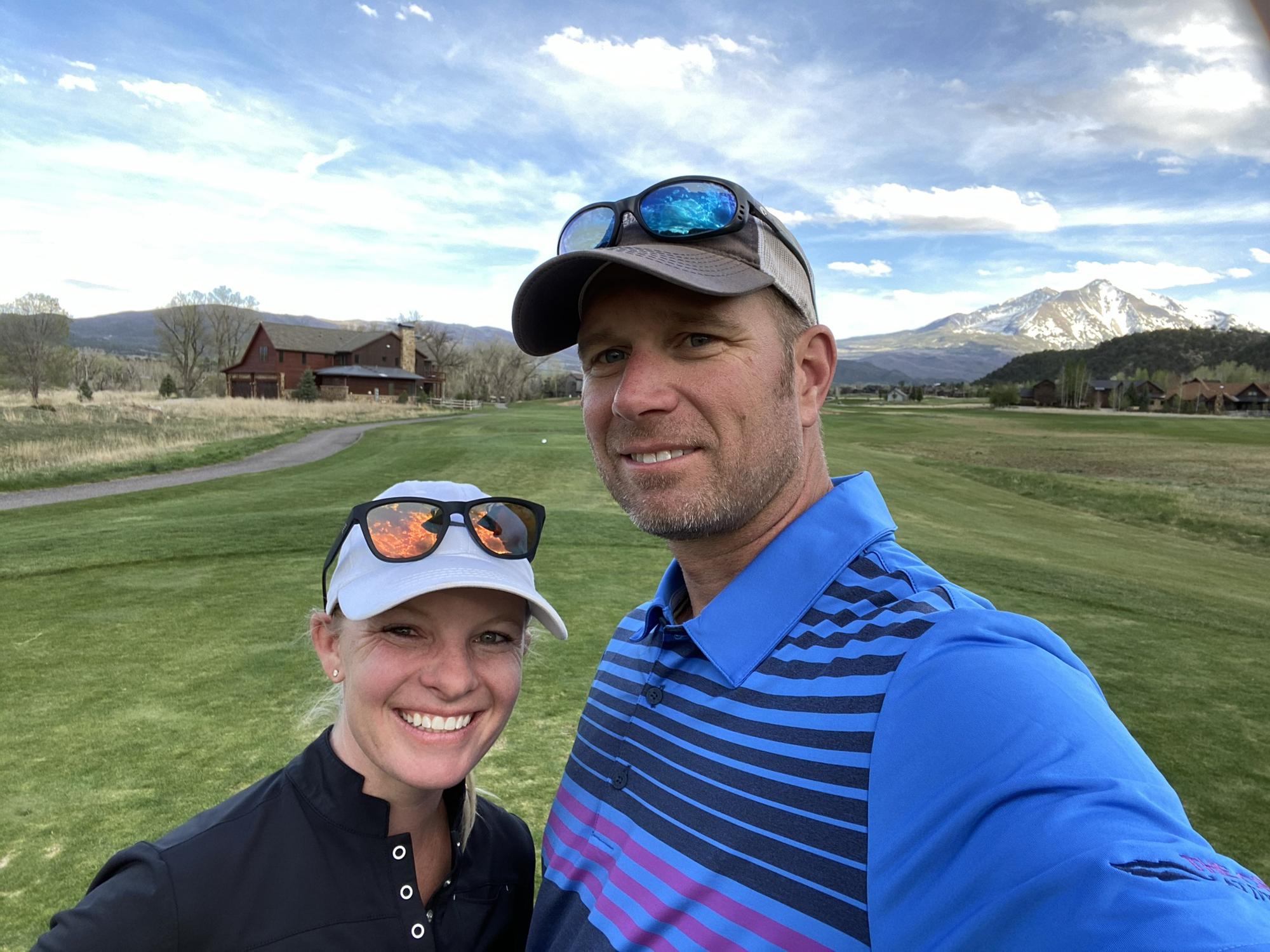 Love for summer evenings golfing together.