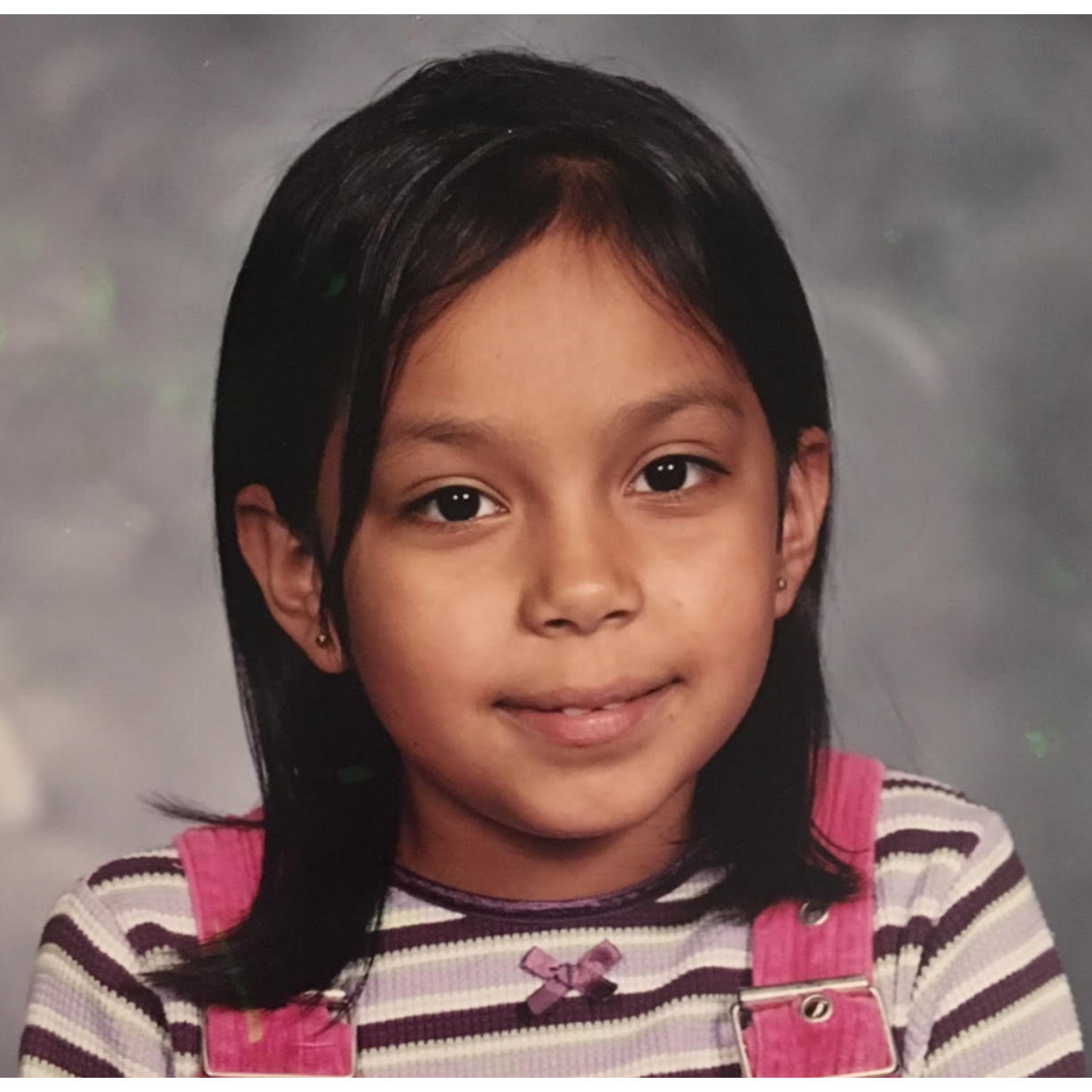 Kathy in kindergarten.