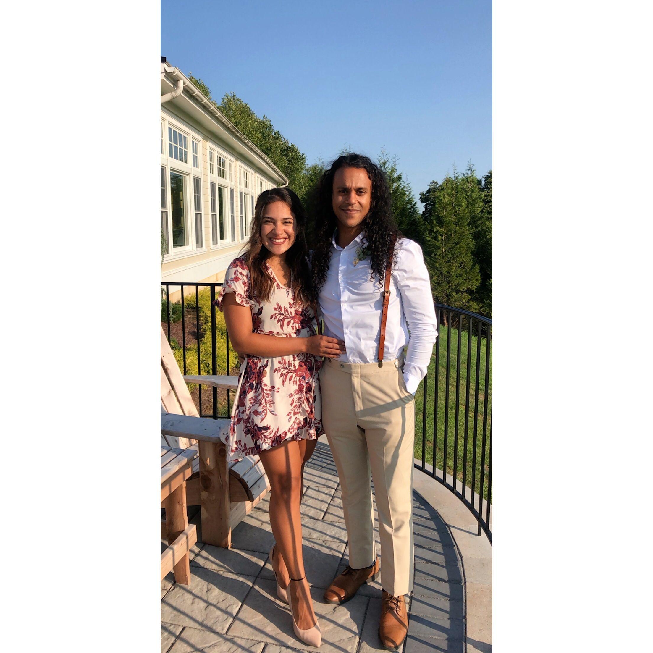 Hunter and I at his best friend Brendon's wedding! This was the first wedding we attending together.