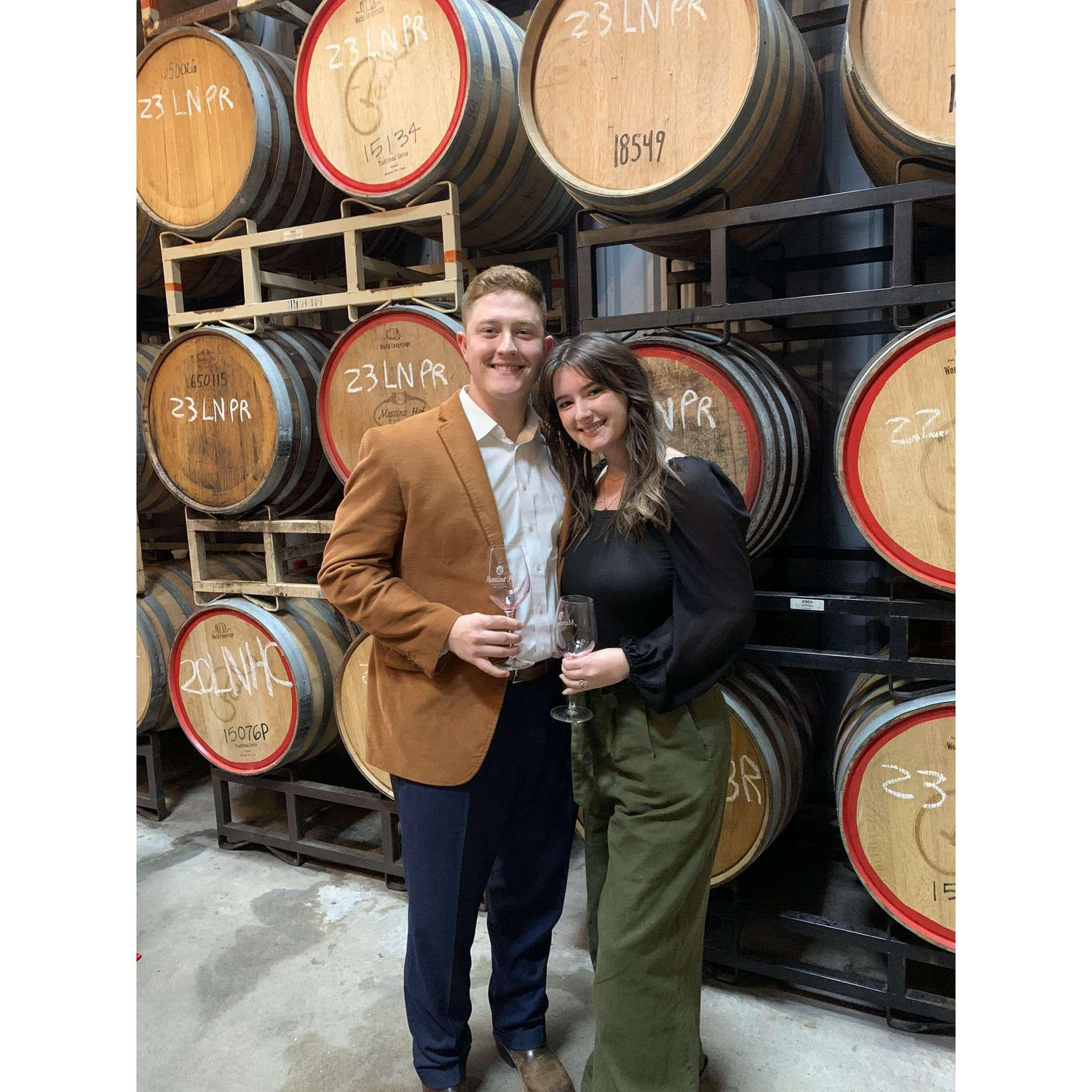 Our first fancy date! We went to Messina Hoff in College Station. Bradley was fresh out of his wine making class so Madison was getting educated on all things wine.