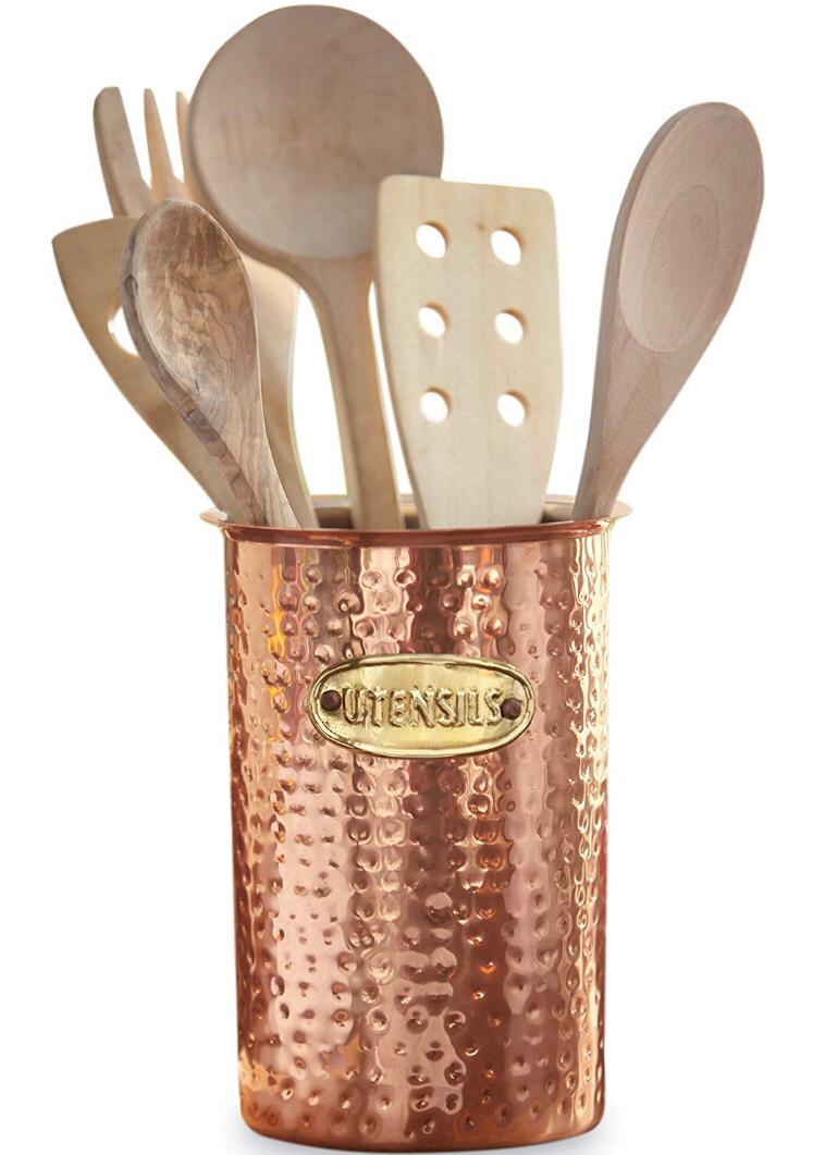 Mud Pie Caddy Kitchen Utensil, Copper