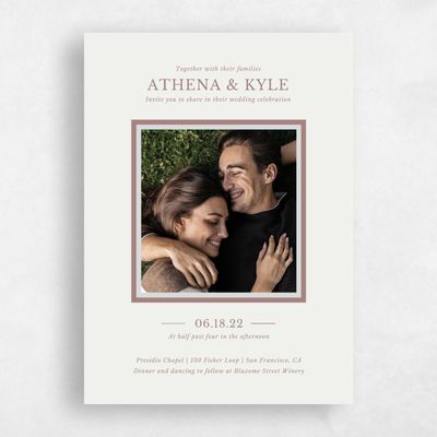 Dusty Rose, Pink Wedding Invitation - Weyers Portrait