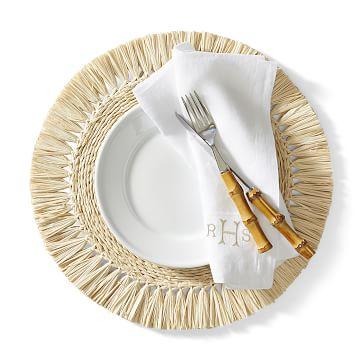 Raffia Fringe Placemats, Set of 4