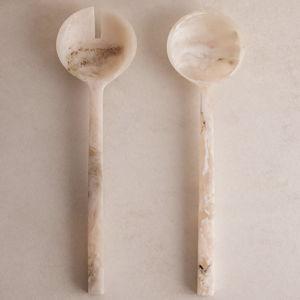 Henrietta Resin Salad Servers, White, Set of Two