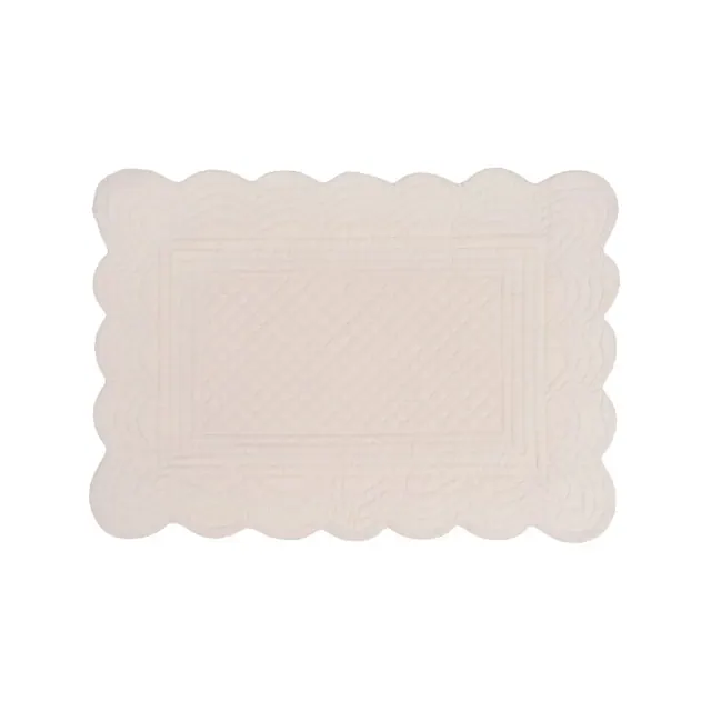 C&F Home Tan Quilted Scalloped Edge Dining Placemats Set of 6 All Seasons Spring, 13" x 19"