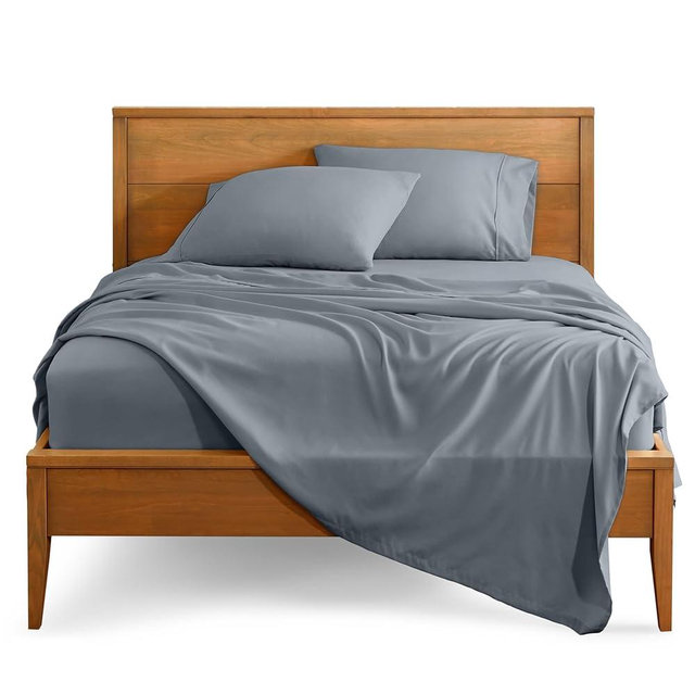 Bare Home King Sheet Set - 1800 Ultra-Soft Microfiber King Bed Sheets - Double Brushed - Deep Pockets - Easy Fit - 4 Piece Set - Bed Sheets (King, Steel Blue)